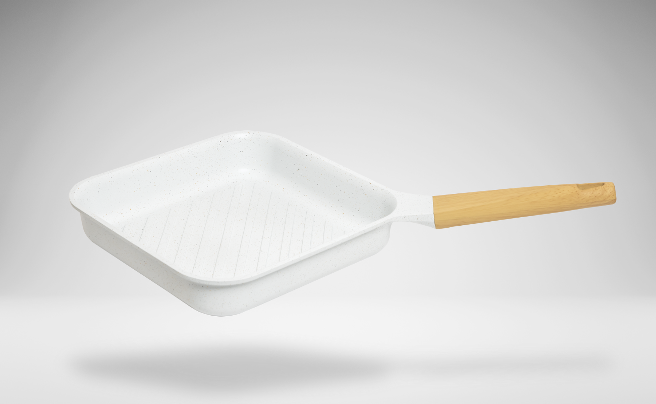 Sarten Grill 24 Cm Blanco Inducción Mercede´s Kitchen