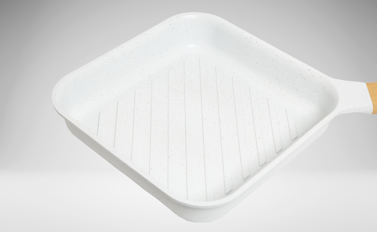 Sarten Grill 24 Cm Blanco Inducción Mercede´s Kitchen
