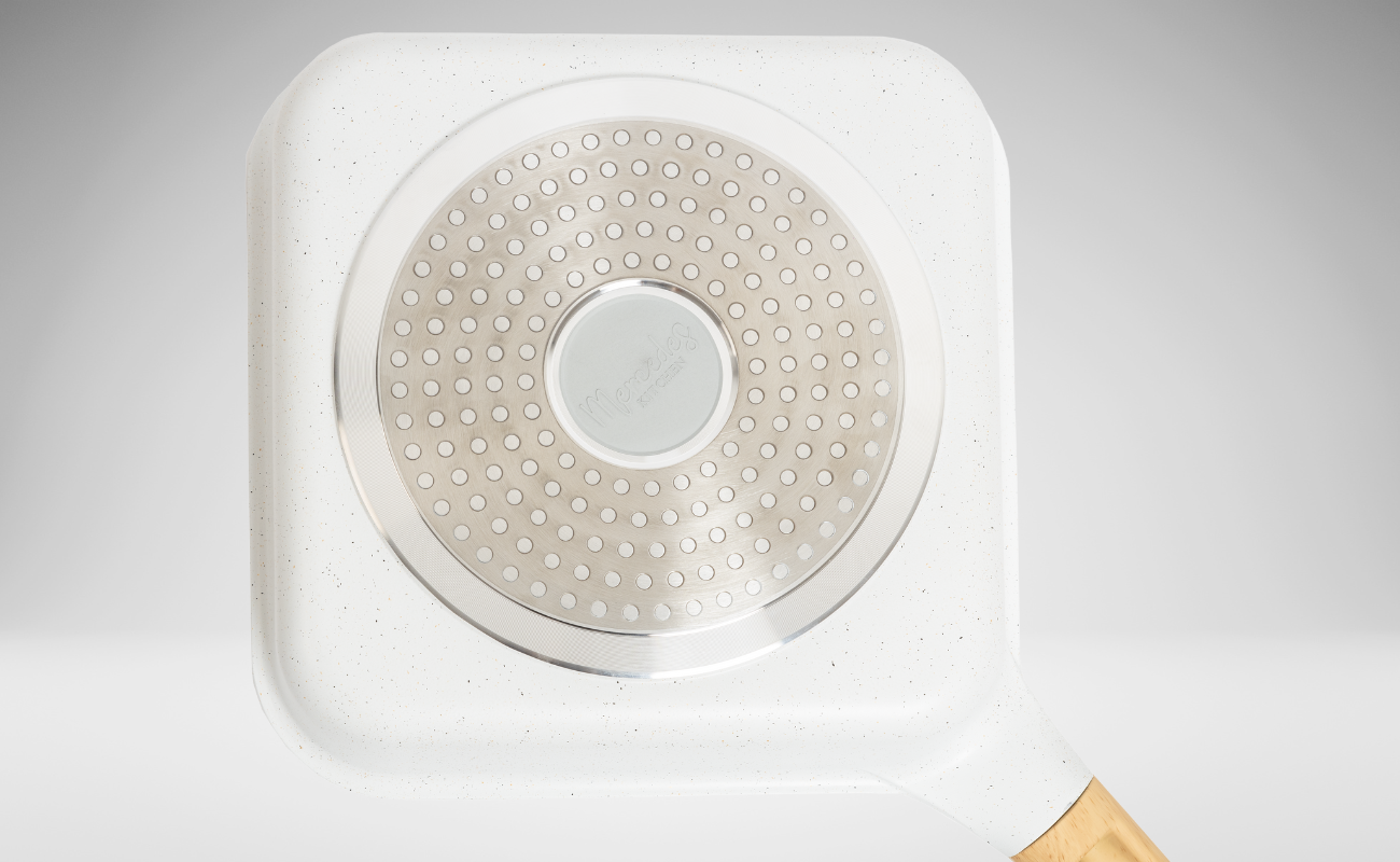 Sarten Grill 24 Cm Blanco Inducción Mercede´s Kitchen